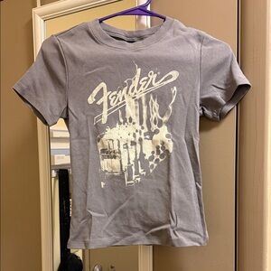 H&M Gray Graphic Crop Top